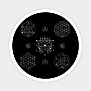 Sacred Geometry Metatron's Cube Flower of Life Seed of Life Spiritual Zen Geometric Design Magnet